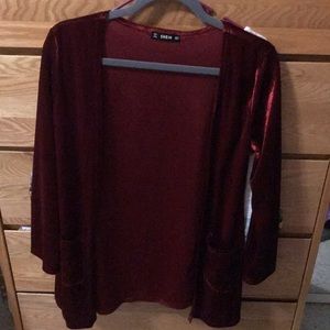 Red Velvet Cardigan